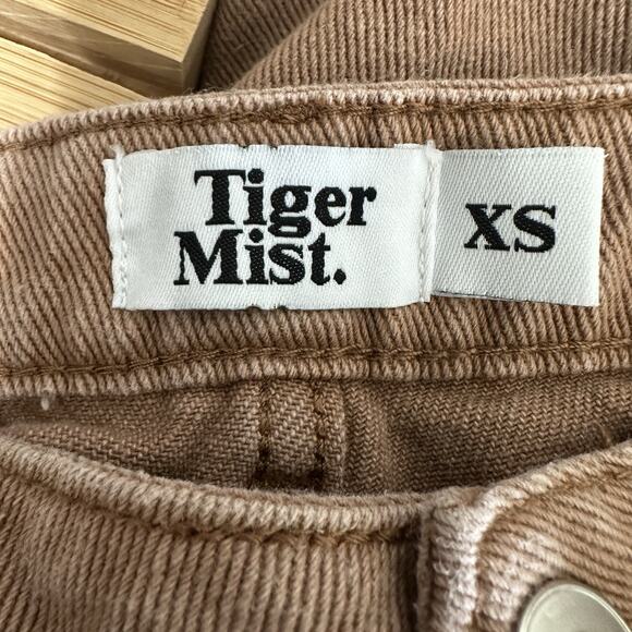 Tiger Mist Jeans Womens XS Brown Orange Wide Leg Raw Hem High Rise Boho - Picture 7 of 10